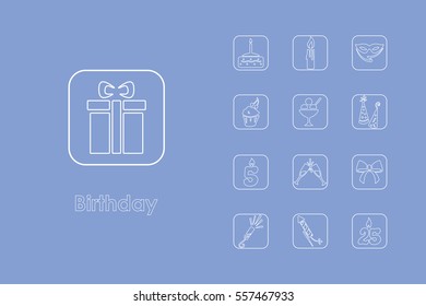 Set of birthday simple icons