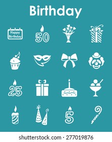 It is a set of birthday simple web icons