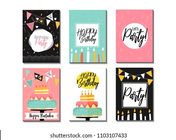 The set of Birthday's card for invitation.vector