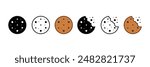 Set of Biscuit, cracker, Snack icon. Vector Illustration.