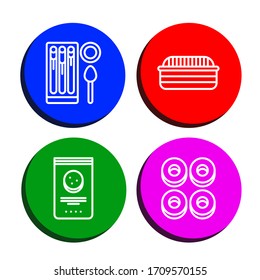 Set of biscuit icons. Such as Churros, Bread, Chocolate chip, Cracknels , biscuit icons