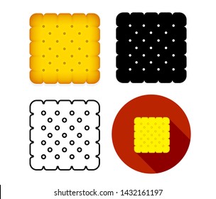 Set of biskut cracker icon, vector art