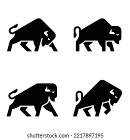 Set von Bison, Bison Logo. Symboldesign. Vorlagenelemente