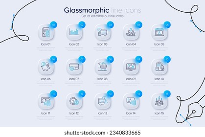 Set of Bitcoin coin, Coins banknote and Binary code line icons for web app. Card, Analytics graph, Change card icons. Market seller, Bar diagram, Grocery basket signs. Usd coins. Vector