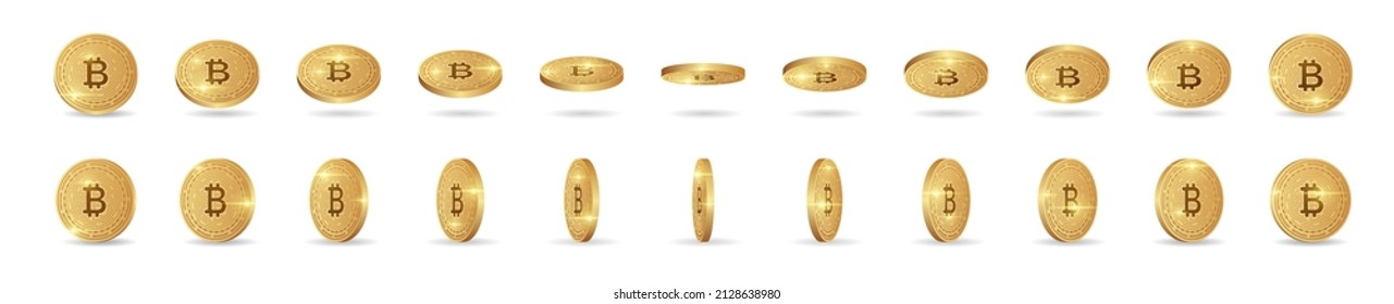 Set bitcoin coins. Collection of stickers for social networks. Financial literacy and investment, cryptocurrency, money and earnings. Cartoon flat vector illustrations isolated on white background