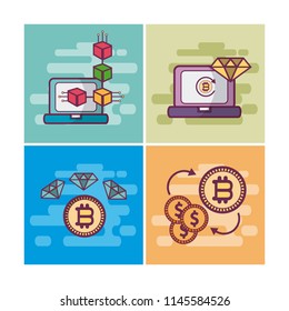 Set of bitcoins cards