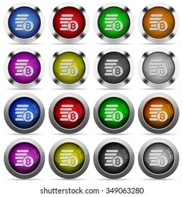 Set of bitcoins glossy web buttons. Arranged layer structure.