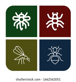 Set of bite icons. Such as Mosquito, Ant , bite icons