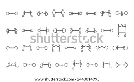 A set of bits for equestrian sports, vector illustration