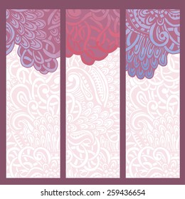 Set of bizarre ethnic cards. All objects are conveniently grouped  and are easily editable.