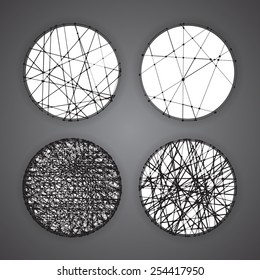 Set Black Abstract Circles