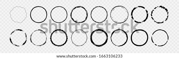 Set Black Abstract Grunge Circle Shapes Stock Vector (Royalty Free ...