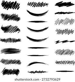 Satz schwarzer abstrakter Linien und Formen für Grafikdesign