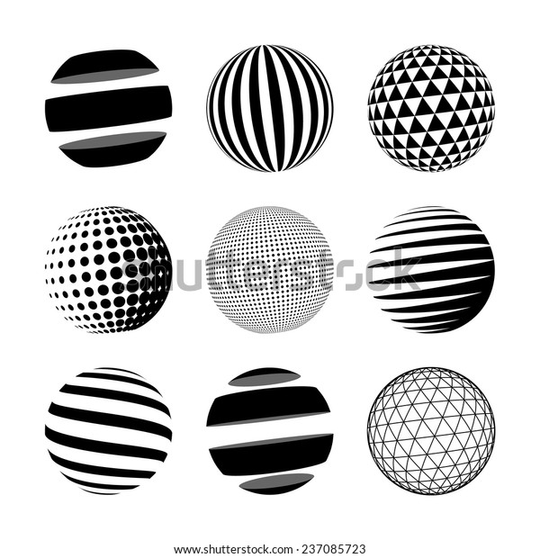 Set Black Abstract Sphere Vector Logo Stock Vector (Royalty Free ...