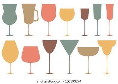 Set of black alcoholic glass.