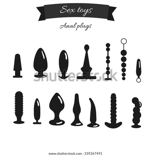 Set Black Anal Plugs Made Vector Stock Vector Royalty Free 339267491