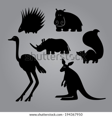 set black animal templates your design stock vector royalty free animal templates
