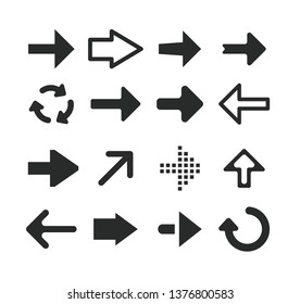 Set of black arrow icons 01