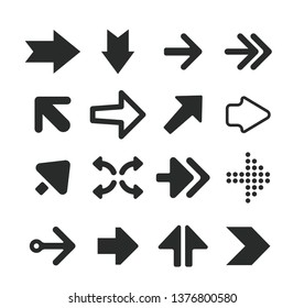 Set of black arrow icons 04