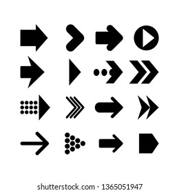 
Set of black arrow icons