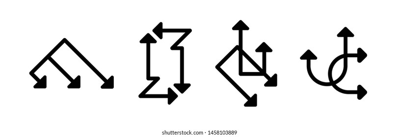 Set of black arrow icons