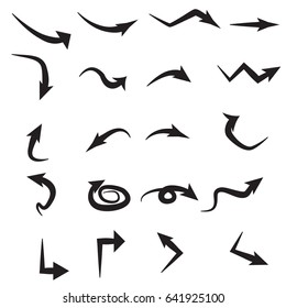 set of black arrow icons. arrow icons.