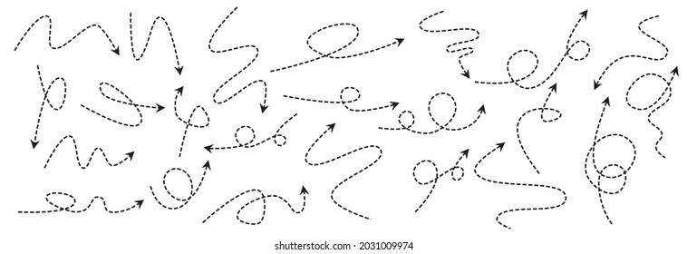 set of black arrow icons on white background vector illustration