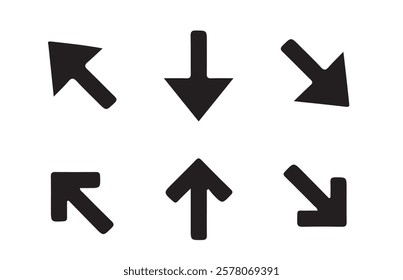 Set of black arrow icons, pointing up, down, left and right icon. vector eps 10