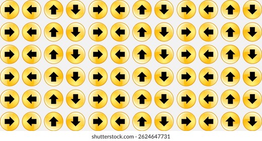 A set of black arrow icons, pointing up, down, left and right.