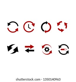 Set of black arrow icons vector