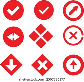 set of black arrow mark icons vector