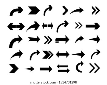 Set of black arrow on white background. Element for design