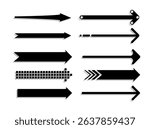 Set of black arrow pointing up. Arrow shape element. Vector