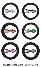 Set of black arrows 
