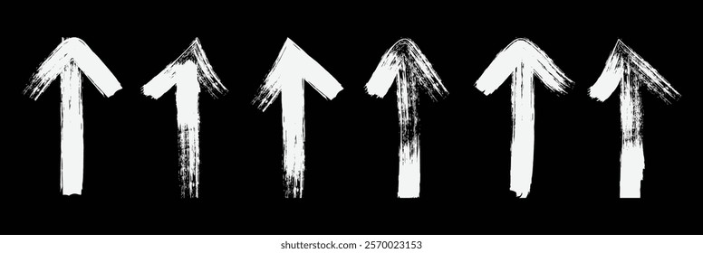 set of black arrows Brush stroke. Vector Grunge Arrows Collection