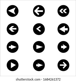 Set of black arrows. Collection of different styles. Vector illustration
