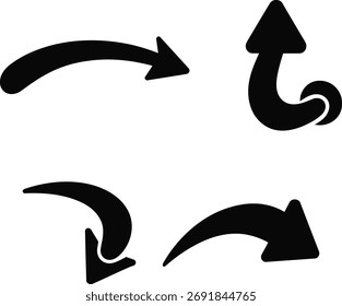 Conjunto de flechas negras en diferentes Formas y direcciones