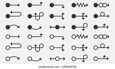 Set Of Black Arrows Direction