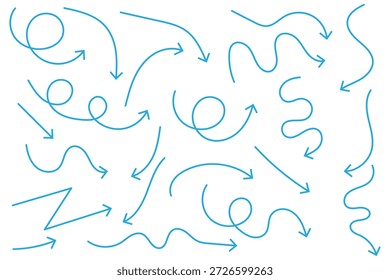 Conjunto de setas pretas desenhadas à mão sobre fundo branco