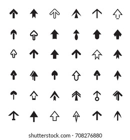 Set of black arrows. Icon Stock Vector.