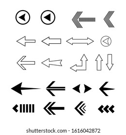 Set of black Arrows icon vector collection 