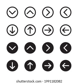set black arrows icon. Arrows vector button