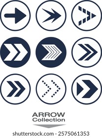 set black arrows icons on white background