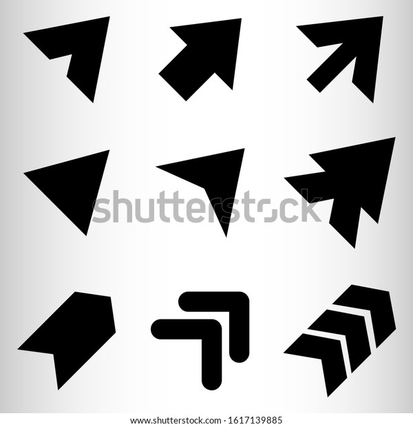 Set of black arrows. Nine
different arrows for illustrations and websites. Vector
illustration.