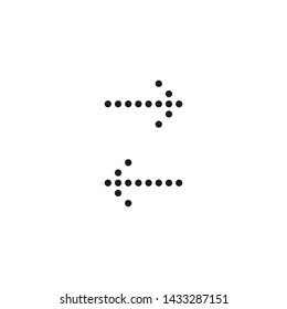 Set of black arrows on white background. Vector icon flat design
