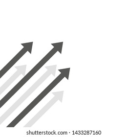 Set of black arrows on white background. Vector icon flat design