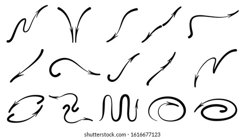 
Set of black arrows on a white background. Cursor icons. Directions up, down, left and right and so on. EPS10 vector illustration.