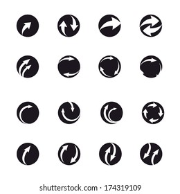 set of black arrows signs