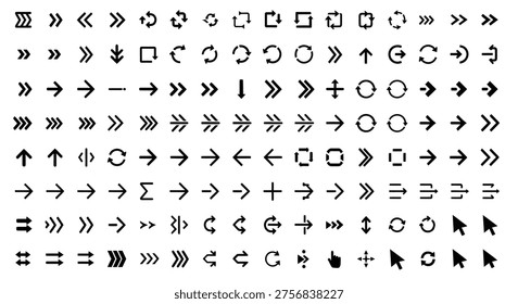 A set of black arrows and symbols on a white background, jkkh (42) style
