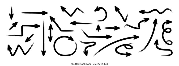 A set of black arrows that indicate the direction. Stylish design.